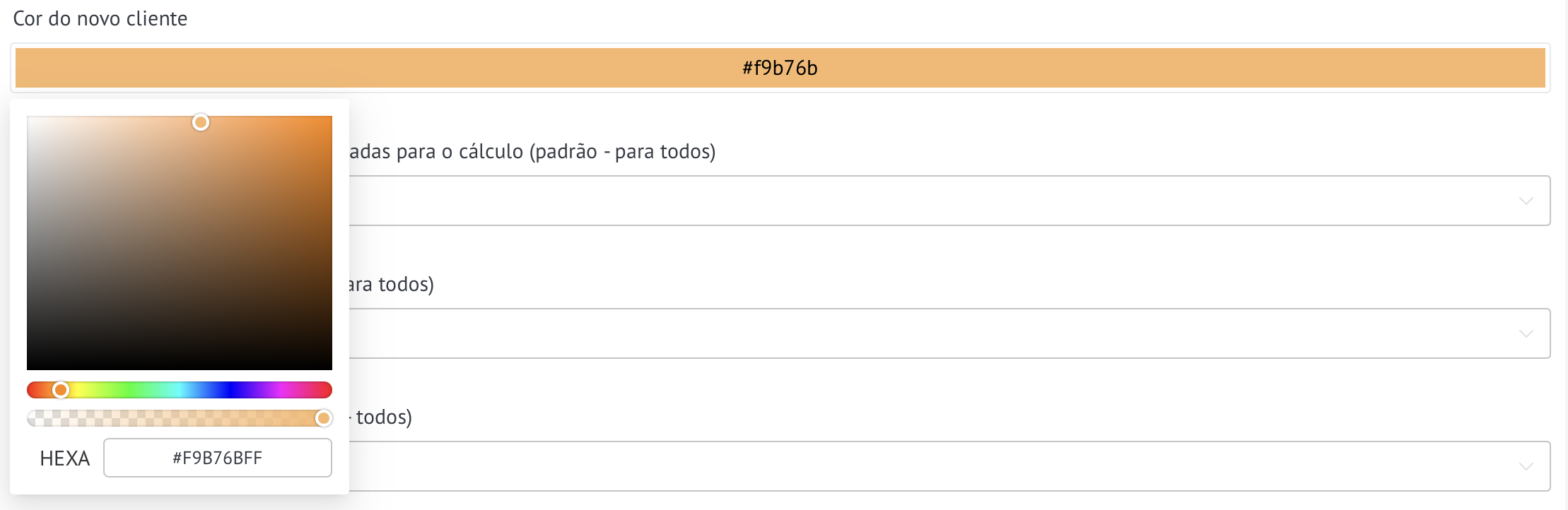 Switcher Mostrar plugar novo cliente